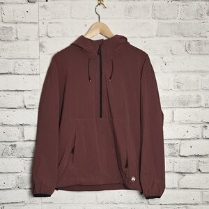 WindRivers Men’s Maroon Quarter Zip Windbreaker Jacket Hoodie M